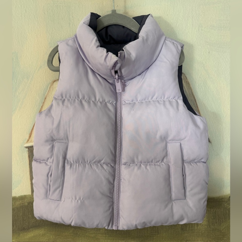 ALL IN MOTION Kids Full Zipper Reversible Quilted Puffer Vest Stand Up Size 4/5 - Picture 2 of 8